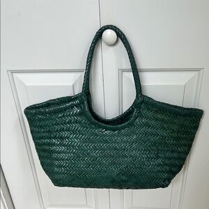 Green Woven Tote Bag